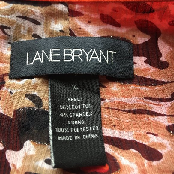 Lane Bryant Orange Jacket wh Gold Button Trim Long Sleeve sz 16 - Picture 6 of 7